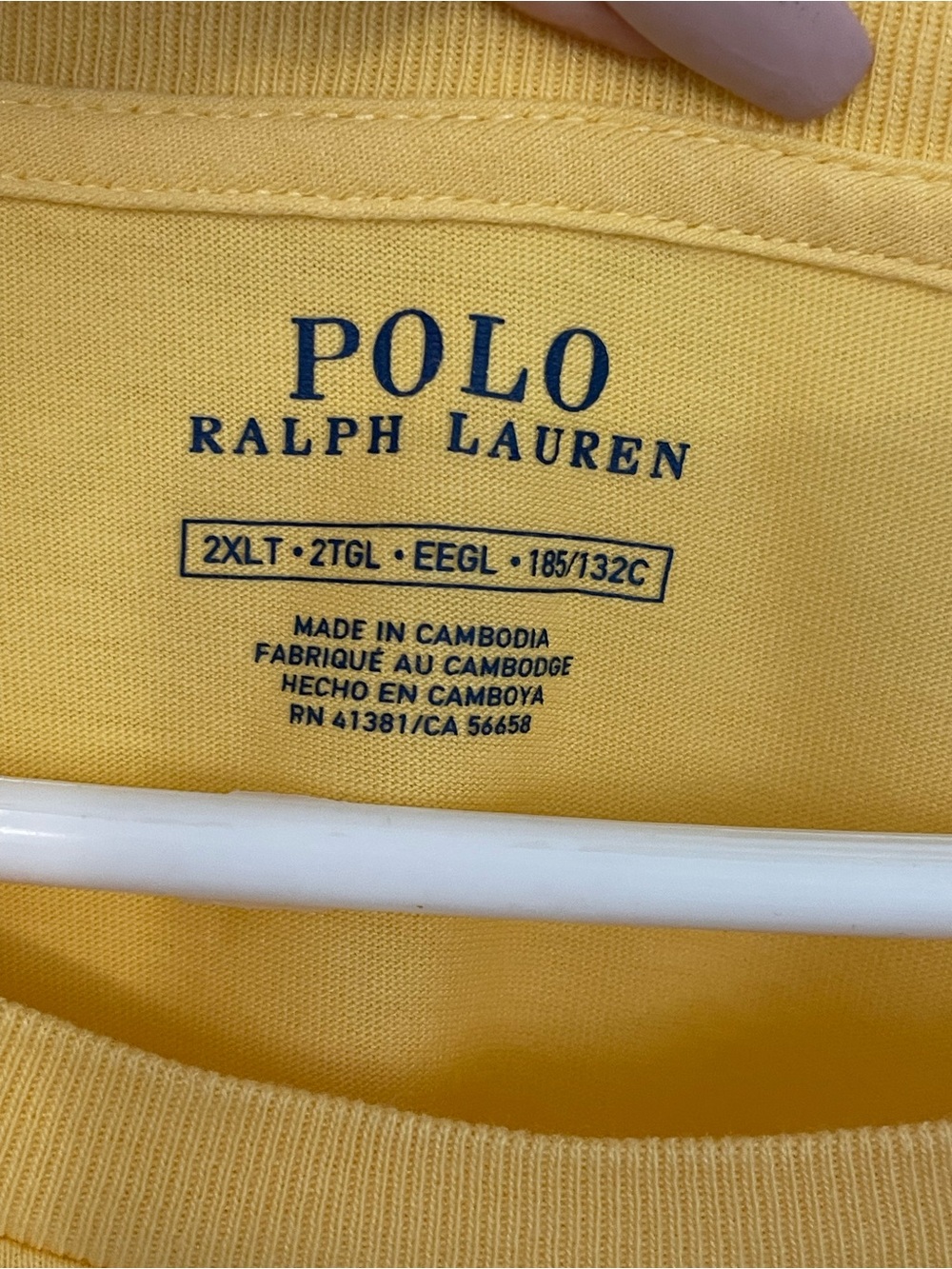 Polo by Ralph Lauren Yellow Short-Sleeve Crewneck T-Shirt with Navy Pony 2XLT - Picture 4 of 8